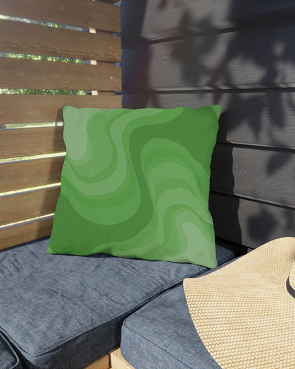 Greenie Meanie Wavey 16" x 16" Outdoor Pillow