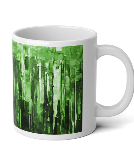 Striped Mint Pastel 20 oz White Glossy Jumbo Mug