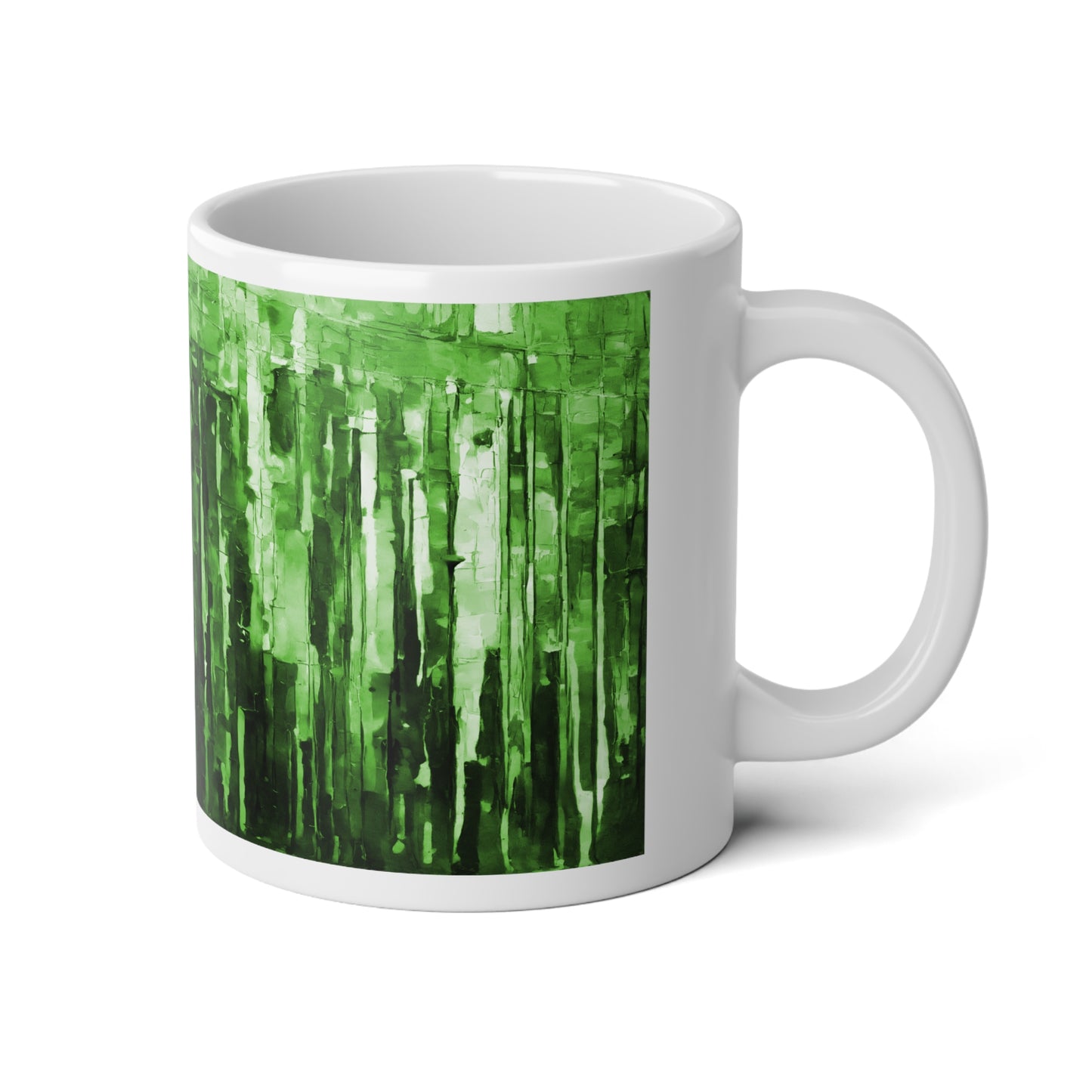 Striped Mint Pastel 20 oz White Glossy Jumbo Mug