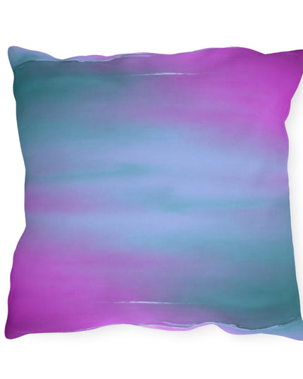 Dark Blue Green Sea Purple Fog 18" x 18" Outdoor Pillows