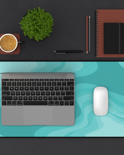 Tif Green Wavey 12" x 22" Desk Mat