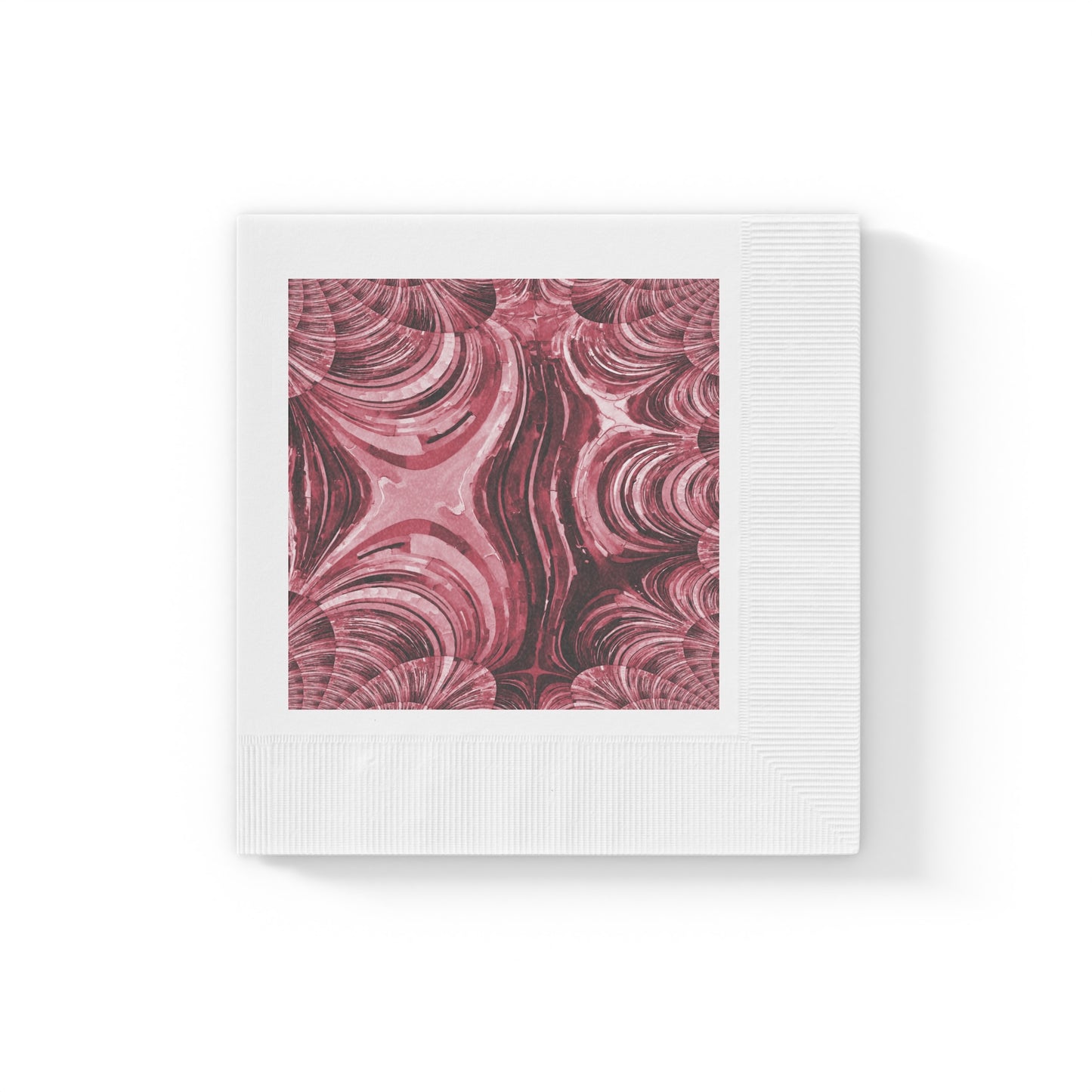 Uzi Spiral Ruby White Coined Napkins, 6.5" x 6.5"