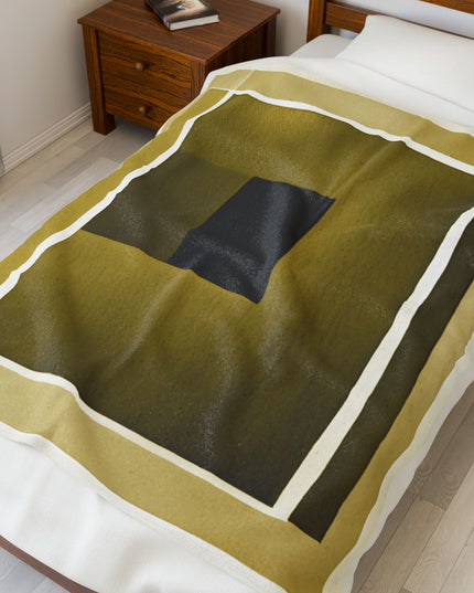 Tan Shadow Velveteen Plush Blanket, 50" x 60"