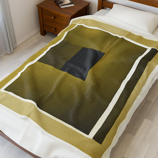 Tan Shadow Velveteen Plush Blanket, 50" x 60"