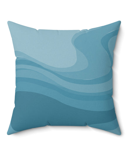 Sky Blue Wavey 20" x 20" Faux Suede Square Pillow