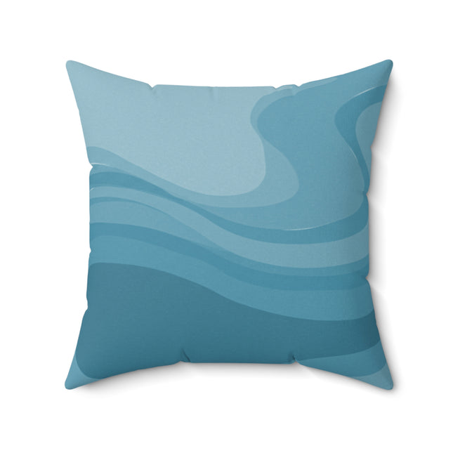 Sky Blue Wavey 20" x 20" Faux Suede Square Pillow