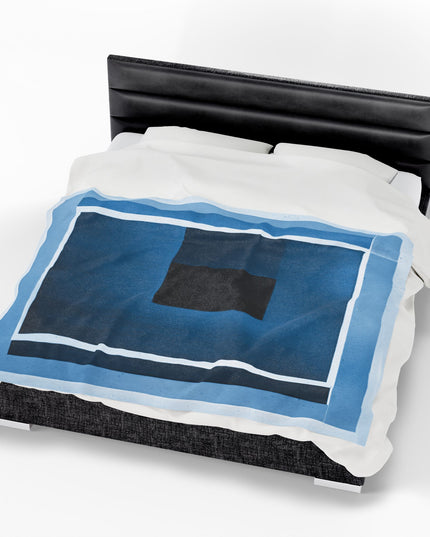 Blue Shadow Velveteen Plush Blanket, 60" x 80"