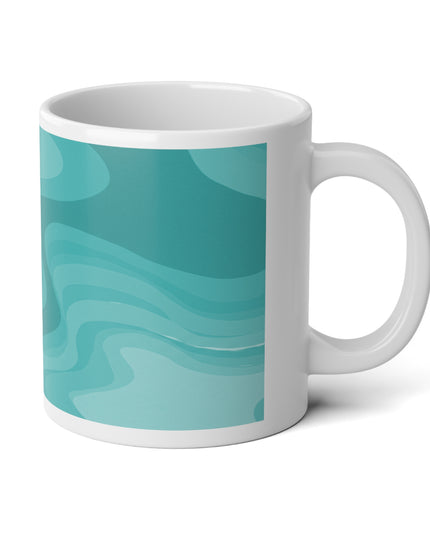 Tif Green Wavey 20 oz White Glossy Jumbo Mug