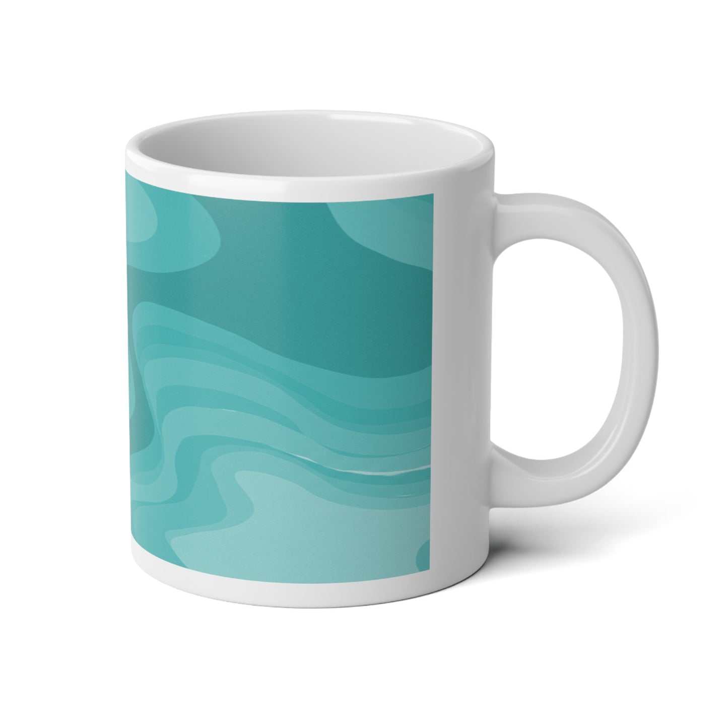 Tif Green Wavey 20 oz White Glossy Jumbo Mug