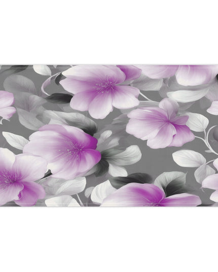 Purple Blossom Floral Bunch Tea Towels (cotton, poly), 18" x "30
