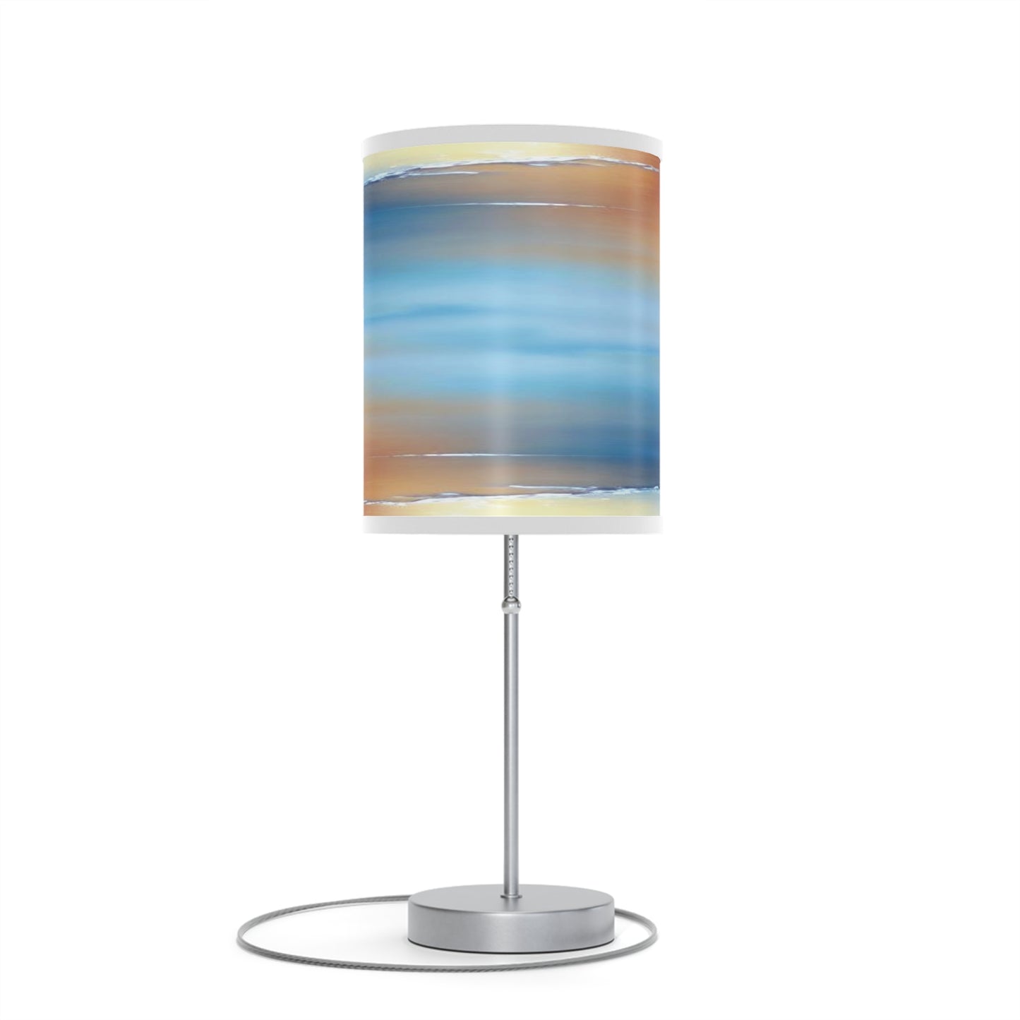 Blue Sea Red Orange Fog Table Lamp on a White or Silver Stand, US|CA plug
