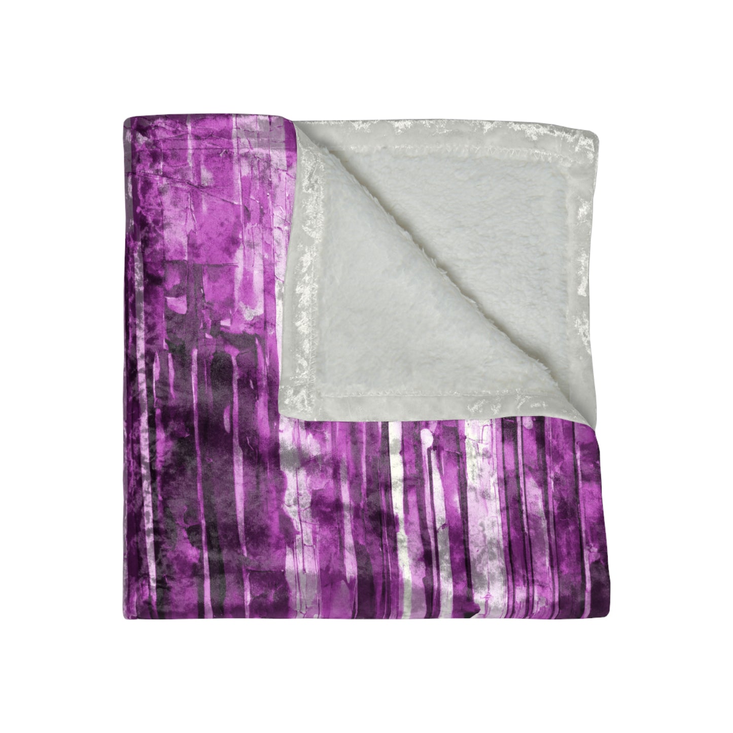 Striped Powder Lavender 50" x 60" Crushed Velvet Blanket