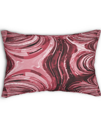 Uzi Spiral Ruby Spun Polyester Lumbar Pillow, 20" x 14"