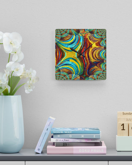Uzi Spiral Alpha Acrylic Wall Clock, Round or Square, 10.75" x 10.75"
