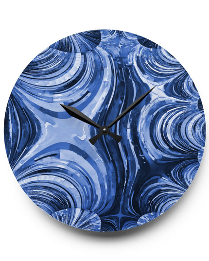 Uzi Spiral Deep Blue Acrylic Wall Clock, Round or Square, 10.75" x 10.75"
