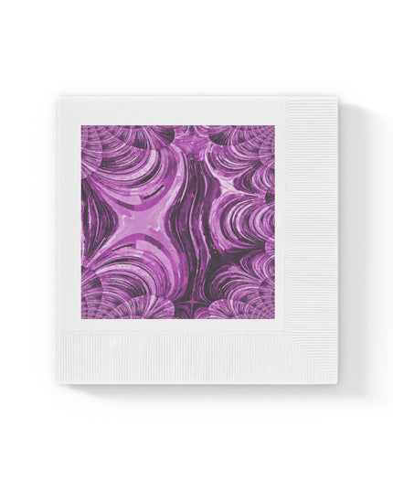 Uzi Spiral Powder Lavender White Coined Napkins, 6.5" x 6.5"