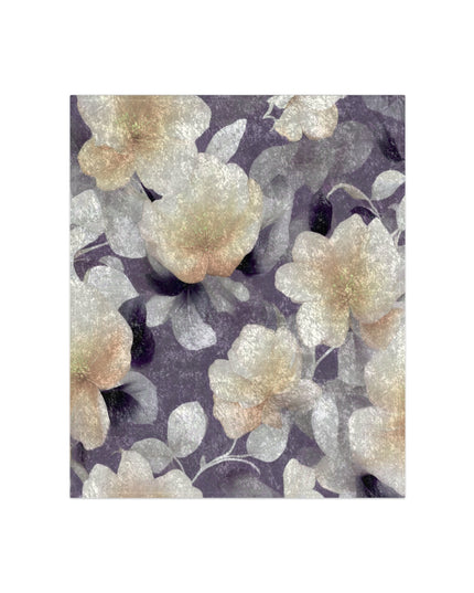 White Blush Floral Bunch Crushed Velvet Blanket, 50" x 60"