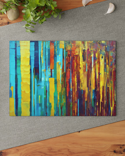 Striped Alpha 8" x 11" Glass Cutting Board