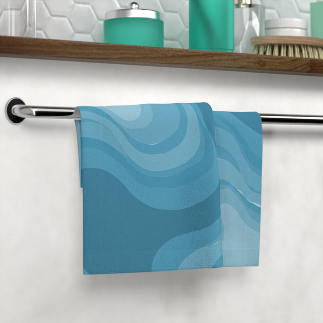 Sky Blue Wavey 13" x 13" Face Towel