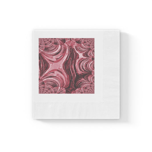 Uzi Spiral Ruby Pastel White Coined Napkins, 4.8" x 4.8"