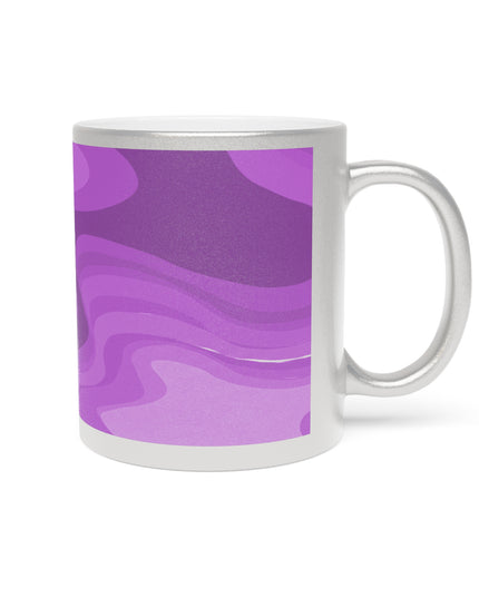 Wavey Purple Wavey 11 oz Metallic Mug (Silver\Gold)