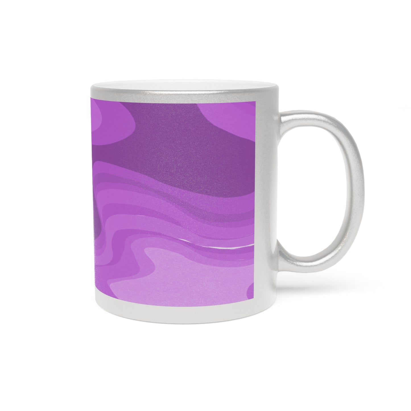 Wavey Purple Wavey 11 oz Metallic Mug (Silver\Gold)