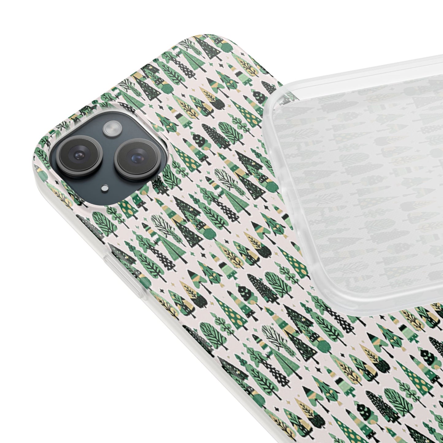 Mini Vintage Green Trees Iphone 15 Plus Flexi Case