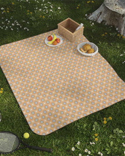 Tan Sunset Star-crossed Bodies Picnic Blanket, 61" × 51"