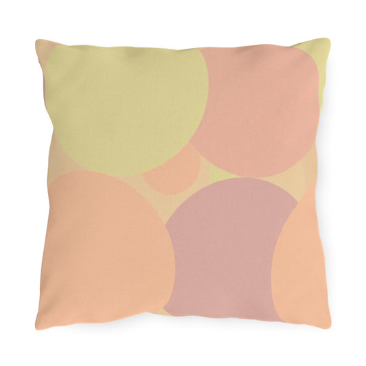 Pastel Hot Peach Patches 16" x 16" Outdoor Pillow