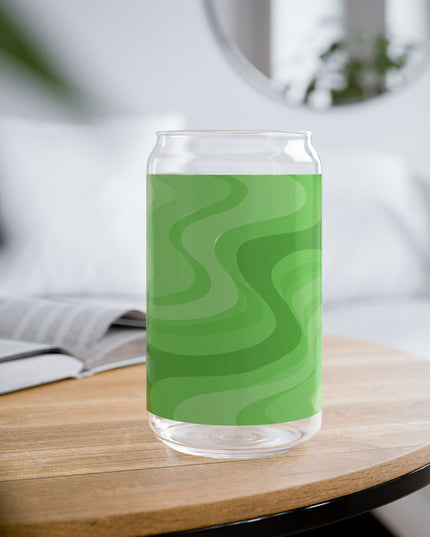 Greenie Meanie Wavey Sipper Glass, 16oz