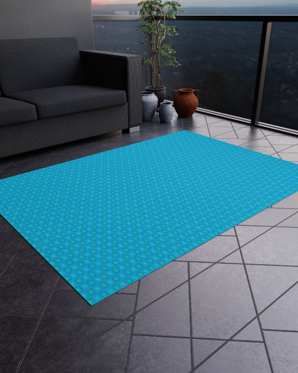 Light Blue Star-crossed Bodies Outdoor Rug, 60" x 84"