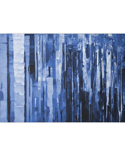 Striped Deep Blue 8" x 11" Glass Cutting Board