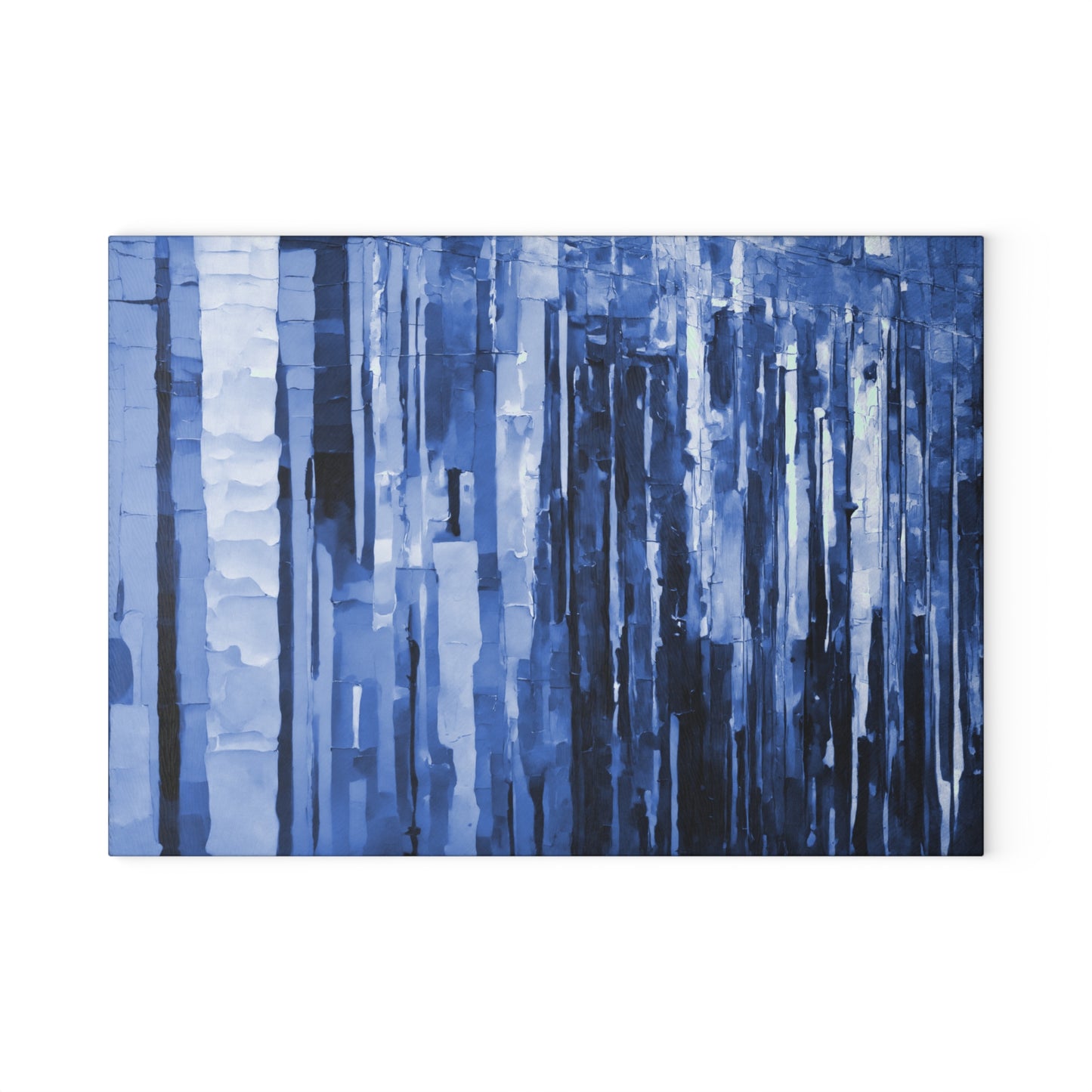 Striped Deep Blue 8" x 11" Glass Cutting Board