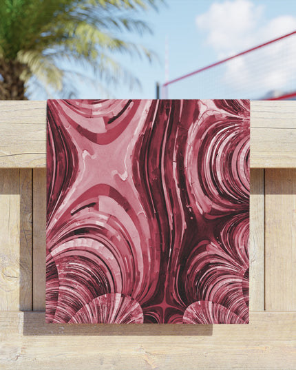 Uzi Spiral Ruby Beach Towel, 18" x 27"