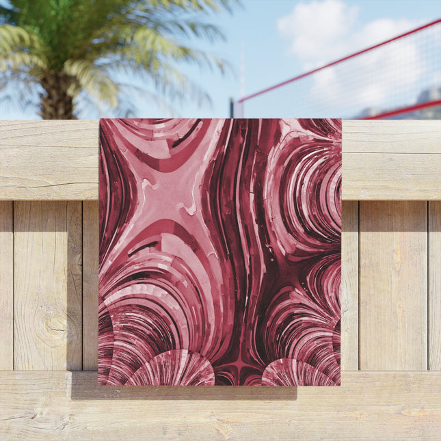 Uzi Spiral Ruby Beach Towel, 18" x 27"