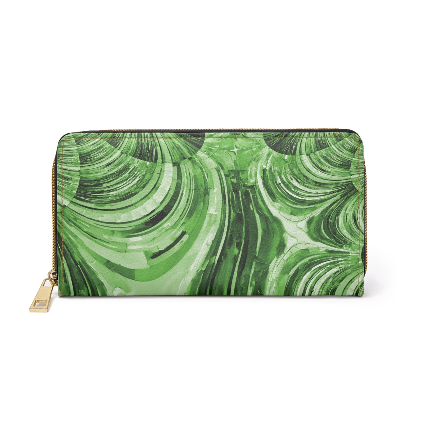 Uzi Spiral Mint Pastel Elegant Abstract Zipper Wallet - Stylish & Functional Accessory for Everyday Use
