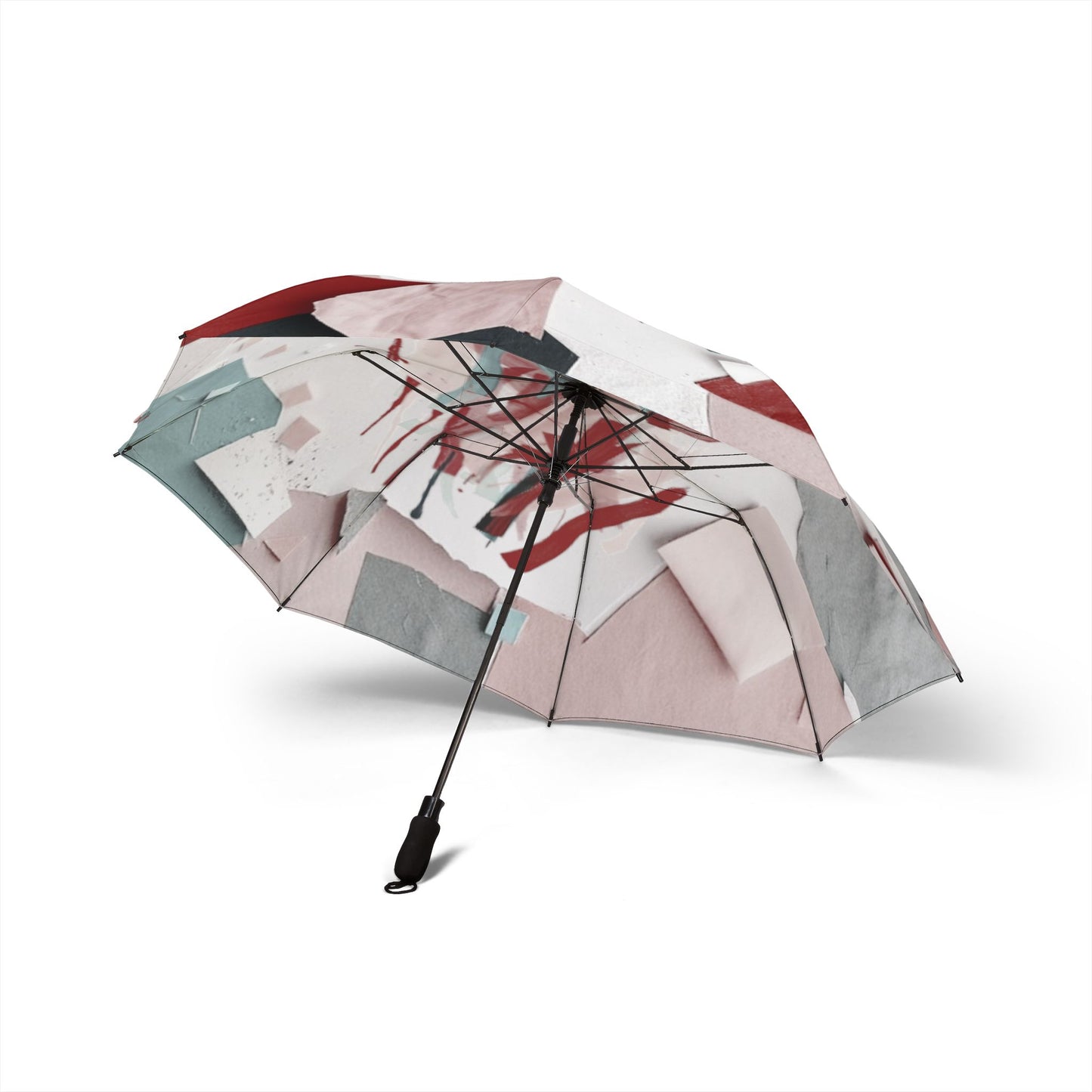 Light Pink Paper Paint Foldable Umbrella - Compact & Chic