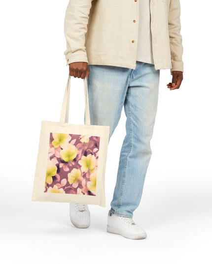 Lemon Blossom Floral Bunch Cotton Canvas Tote Bag