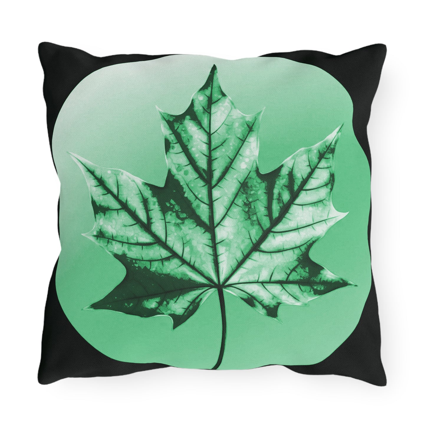 Mint Green Maple Leaf 16" x 16" Outdoor Pillow