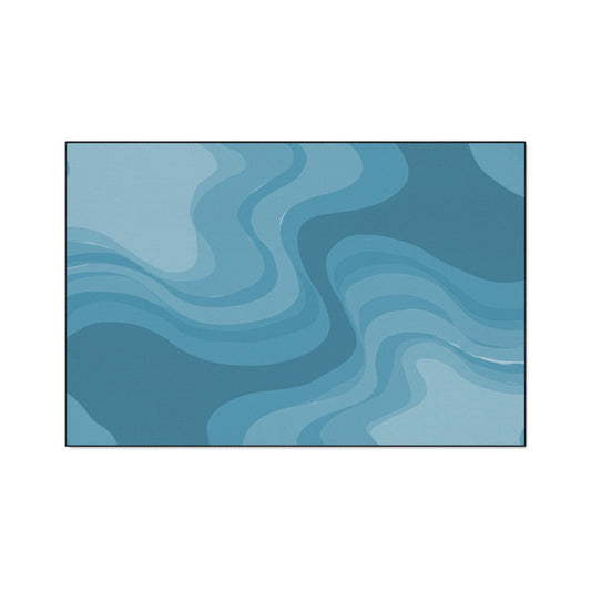 Sky Blue Wavey 48" x 72" Heavy Duty Floor Mat