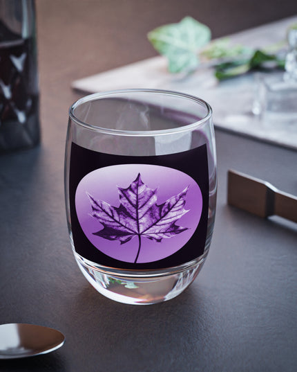 Purple Maple Leaf Whiskey Glass, 6 oz