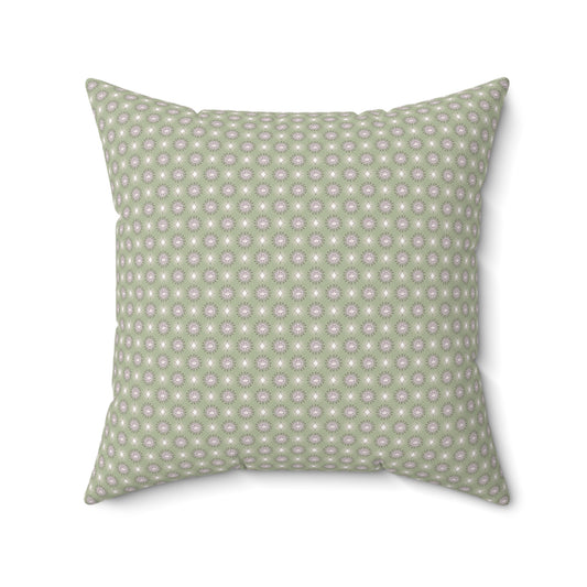 Olive Star-crossed Bodies Faux Suede Square Pillow, 20" x 20"