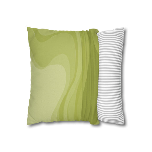 Lemon Wavey Spun Polyester Square Pillowcase, 14" x 14"