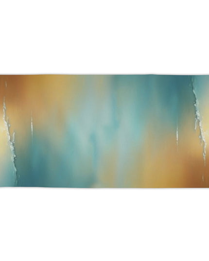 Blue Sea Red Orange Fog Beach Towel, 30" x 60"