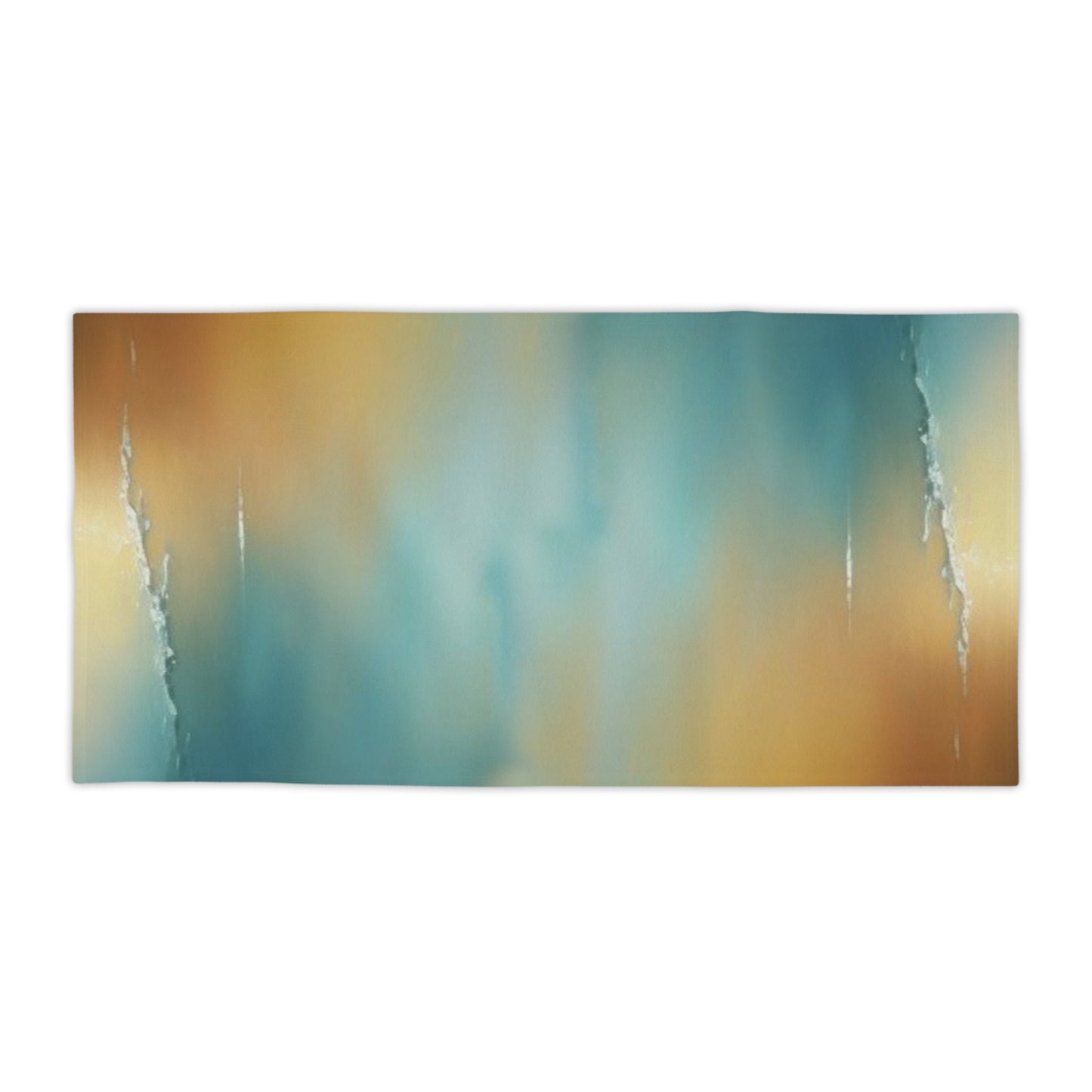 Blue Sea Red Orange Fog Beach Towel, 30" x 60"