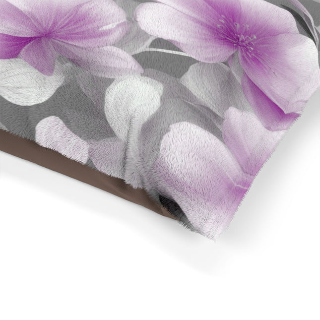 Purple Blossom Floral Bunch Pet Bed, 28" × 18"