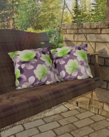 Lime Lavender Floral Bunch 18" x 18" Outdoor Pillow