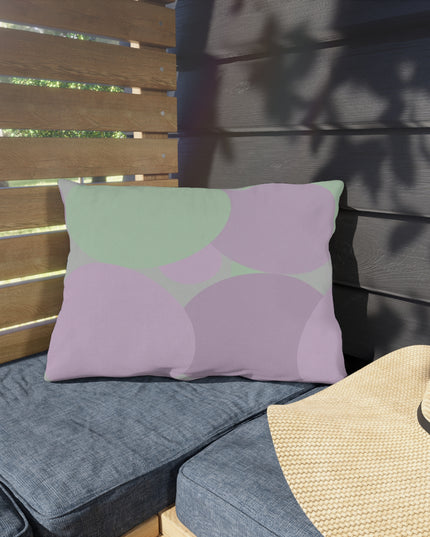 Pastel Lavender Purple and Soft Green Patches 20" x 14" Outdoor Pillow