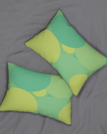 Pastel Green Patches Spun Polyester Lumbar Pillow, 20" x 14"
