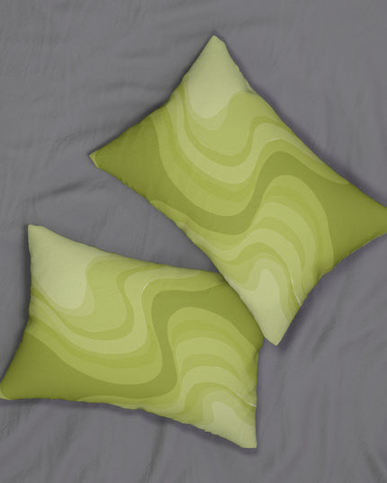 Lemon Wavey Spun Polyester Lumbar Pillow, 20" x 14"
